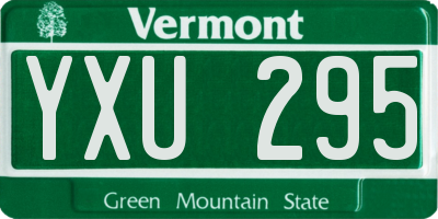 VT license plate YXU295