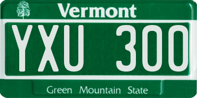 VT license plate YXU300