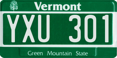 VT license plate YXU301