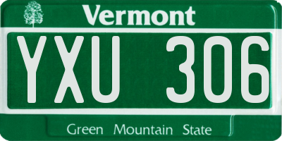 VT license plate YXU306