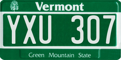 VT license plate YXU307