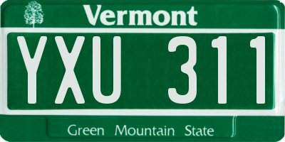 VT license plate YXU311