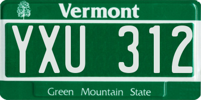 VT license plate YXU312