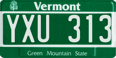 VT license plate YXU313