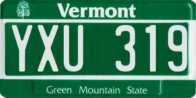 VT license plate YXU319