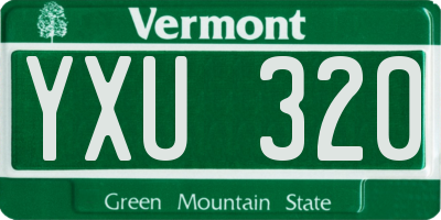VT license plate YXU320