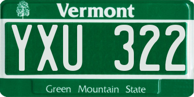 VT license plate YXU322