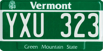 VT license plate YXU323