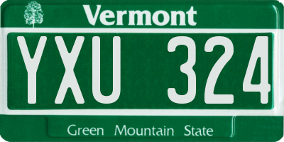 VT license plate YXU324