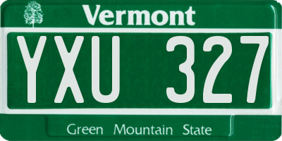 VT license plate YXU327