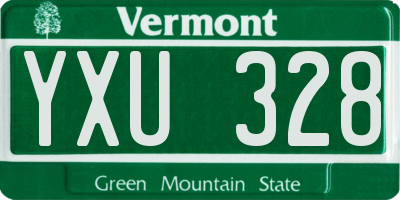VT license plate YXU328