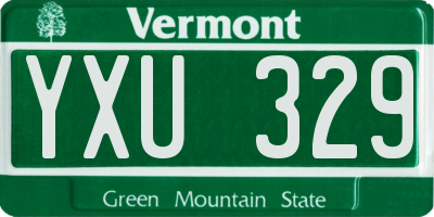 VT license plate YXU329