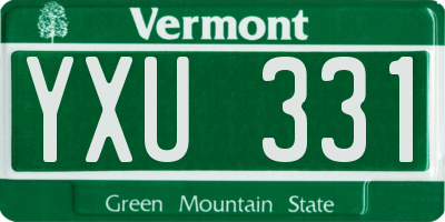 VT license plate YXU331