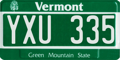 VT license plate YXU335