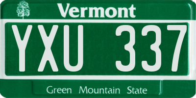 VT license plate YXU337