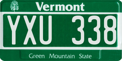 VT license plate YXU338