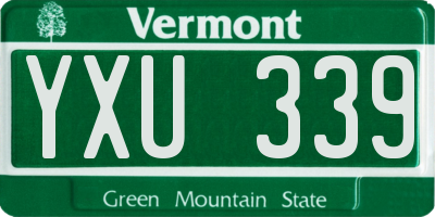 VT license plate YXU339