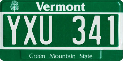 VT license plate YXU341