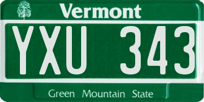 VT license plate YXU343