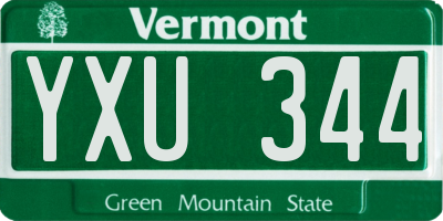 VT license plate YXU344