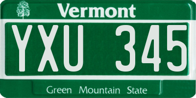 VT license plate YXU345