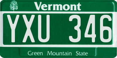 VT license plate YXU346