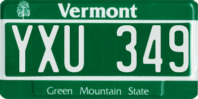VT license plate YXU349