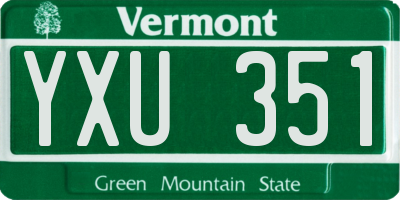 VT license plate YXU351