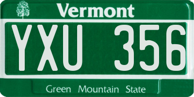 VT license plate YXU356