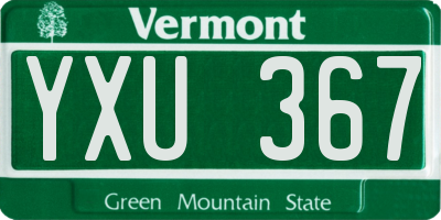VT license plate YXU367