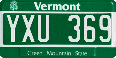 VT license plate YXU369