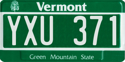 VT license plate YXU371