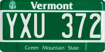 VT license plate YXU372