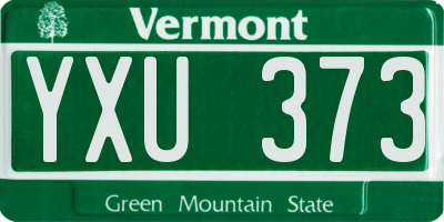 VT license plate YXU373