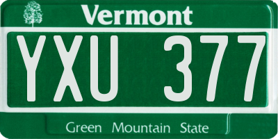 VT license plate YXU377
