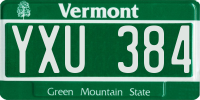 VT license plate YXU384