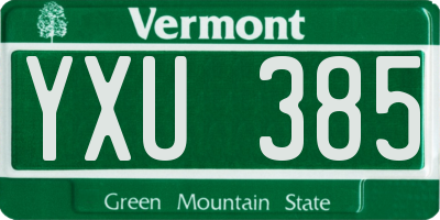 VT license plate YXU385