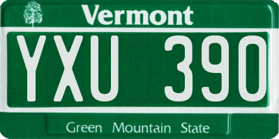 VT license plate YXU390