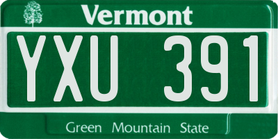 VT license plate YXU391