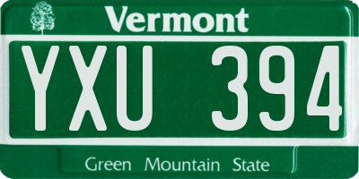 VT license plate YXU394