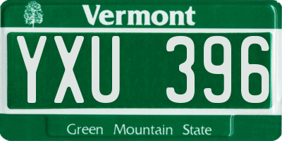 VT license plate YXU396