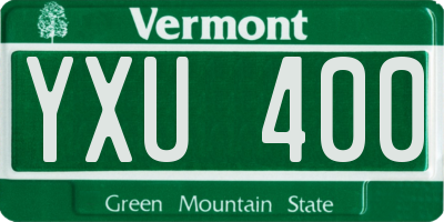 VT license plate YXU400