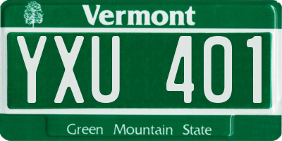 VT license plate YXU401