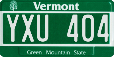 VT license plate YXU404