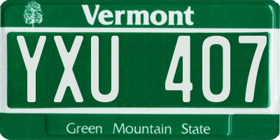 VT license plate YXU407