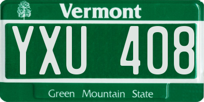 VT license plate YXU408
