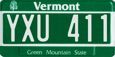 VT license plate YXU411