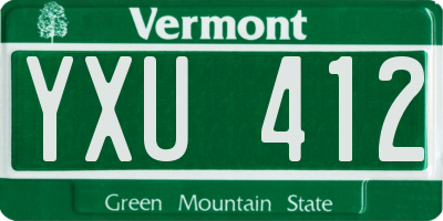 VT license plate YXU412