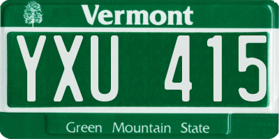 VT license plate YXU415