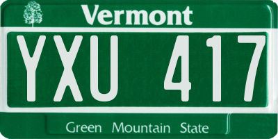 VT license plate YXU417